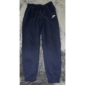 XL Nike Women’s Sweatpants Obsidian Blue Club Mid Rise Tapered Joggers NAVY